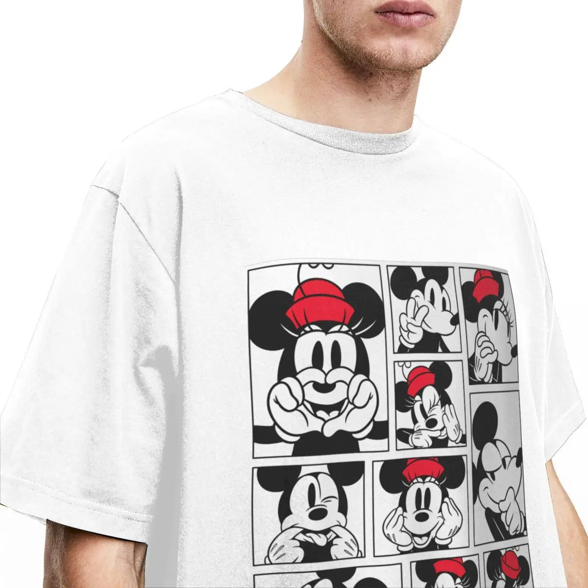 Minnie And Mickey Stuff Shirts Men Women Novelty Pure Cotton Summer Tops