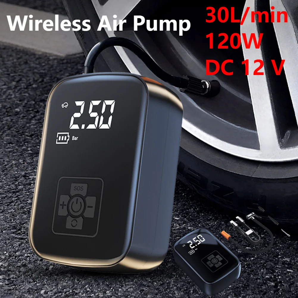 Portable Air Compressor Auto Pump 150PSI Car Digital Air Compressor Motorcycle Bike Pump Wireless/Plug-in Pump Electric Inflator