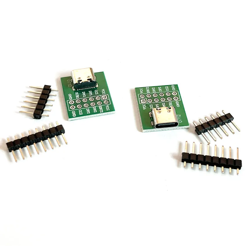 1/5/10PCS 2.54mm USB TYPE-C to PCB Data Transmission Power Adapter Pin Board Test Board Solder Female DIP Connector Socket