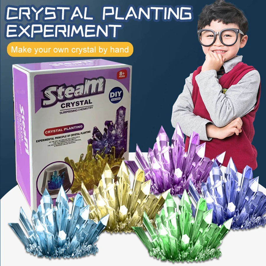 Crystal planting experiments, Science and education toys, DIY growable crystals, Color Random, Christmas/Halloween Gifts