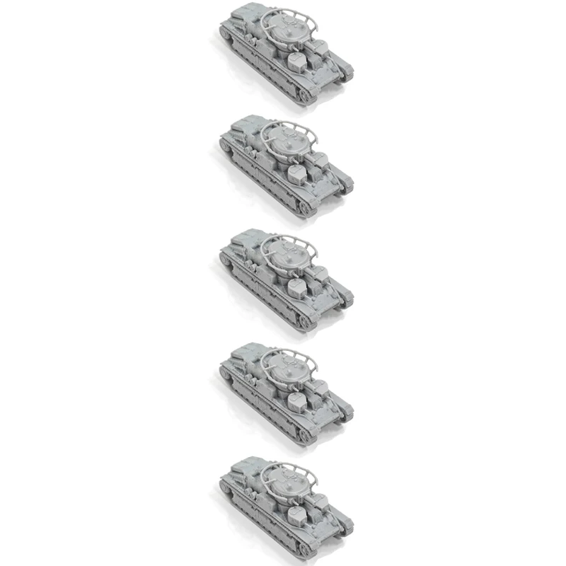 5PCS 1/144 T-28 Multi-turret Medium Tank Model 3D Printed Simulation Combat Tanks Assembly Parts for DIY Handicraft Enthusiasts