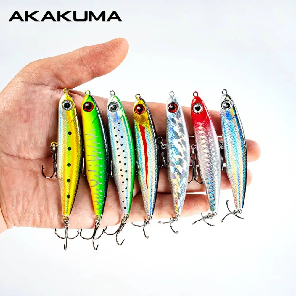 7 Stück sinkender Minnow-Köder zum Angeln, 3,5 g, 5,5 g, 8 g, 12 g, 3D-Augen, Angeln, Swimbait, Bleistiftguss-Köder mit 2 Drillingen