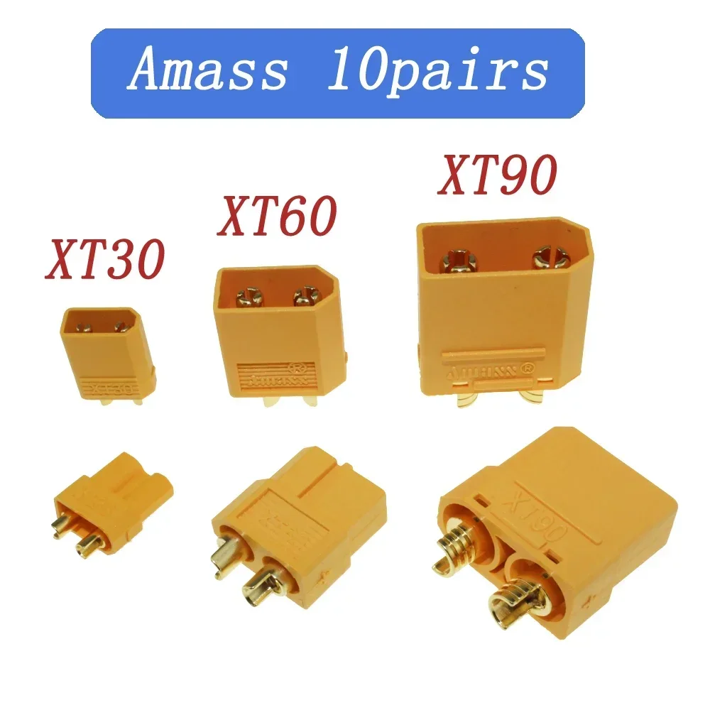 Yowoo Lot de 5 paires de connecteurs XT90S XT90-S XT90 anti-étincelles mâles femelles pour quadrirotor RC Moteur sans balais FPV Drone Lipo Batterie ESC et câble de chargeur