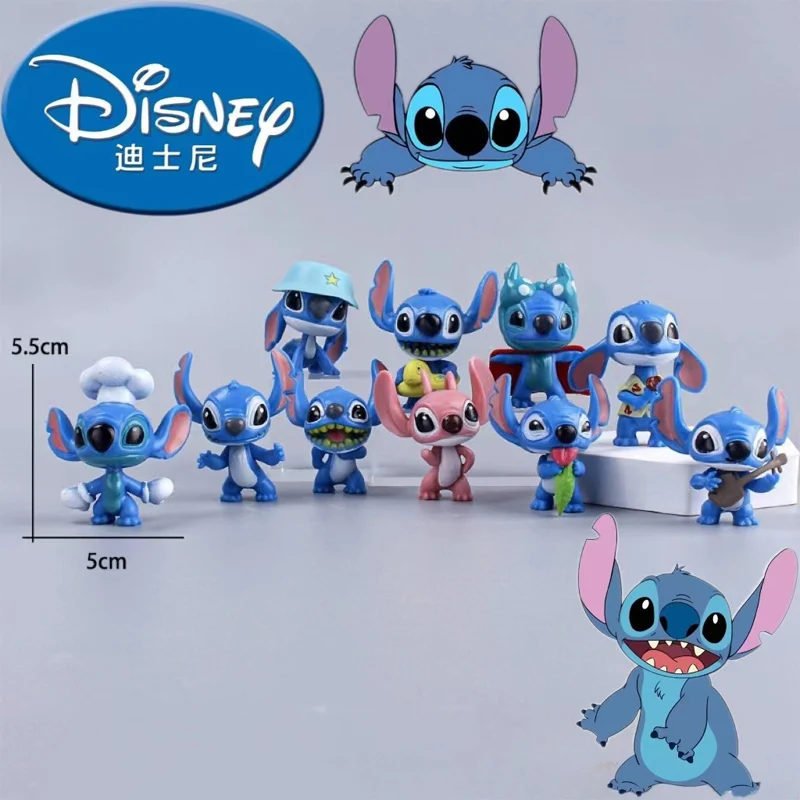 Figurines d'action CAN o & Stitch de dessin animé Disney, figurine d'anime Kawaii, ornements de voiture, décoration de gâteau, cadeaux d'anniversaire, jouets, 1 pièce