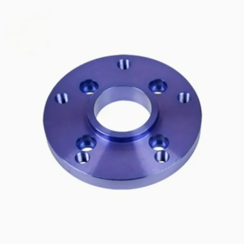 Blue anodized aluminum alloy custom CNC machined round end cap Three-hole connecting cover plate Aluminum sealing cover