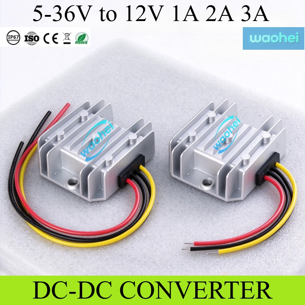 5-36V 8V 12V 24V 30V  to 12V1A-3A Power Voltage Regulator Stabilizer Converter Boost Buck 12volt Power Supply for Car Radio