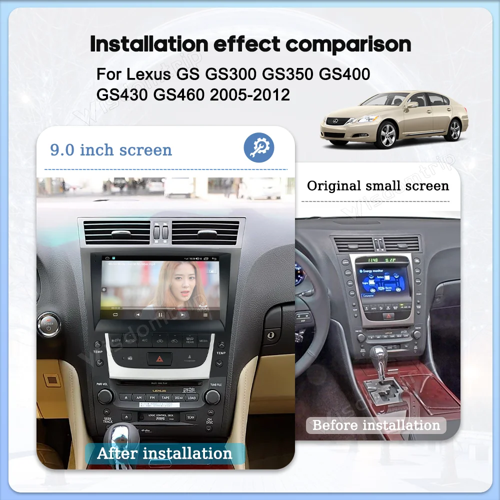 For Lexus GS GS300 GS350 GS400 GS430 GS460 2005-2012 Smart Multimedia Video Player Radio GPS 4G Navigation Carplay Compatible CD