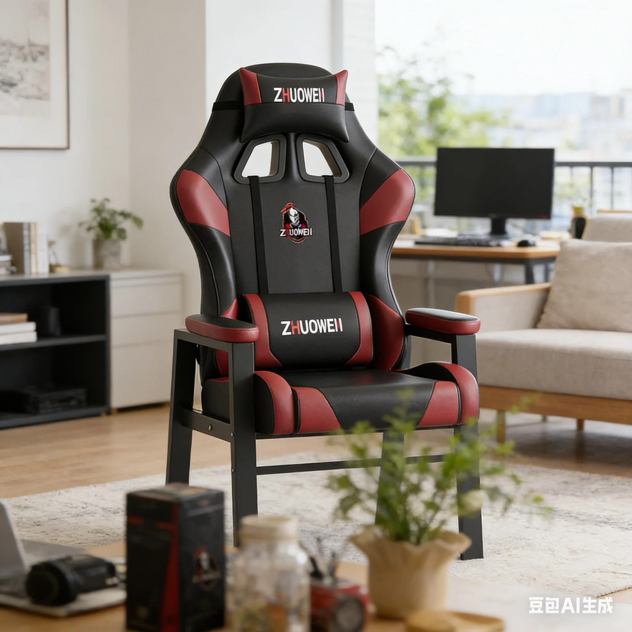 

AOLIVIYA Modern Comfortable Long Sitting Home Computer Chair, Fixed Foot Office Live Streaming Gaming Chess Room Special B716824