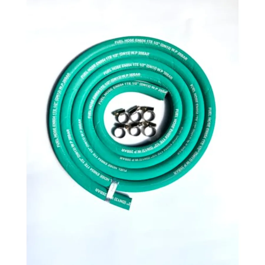 

1/2 High Pressure Fuel Line Hose 15FT 13mm Green 2.8Mpa 400PSI EN854-1TE for Engines Fuel Systems Marine Fuel Hose Agricultural