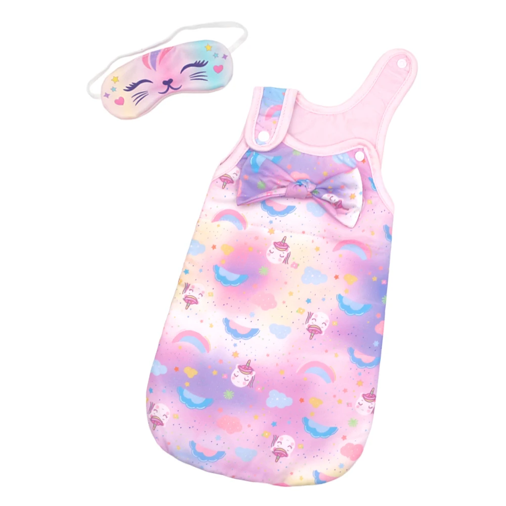 الألبكة دمية كيس النوم مع قناع عين مجموعة مناسبة للدمى بأحجام مختلفة 10-18 بوصة إكسسوارات دمي 43 سنتيمتر الوليد