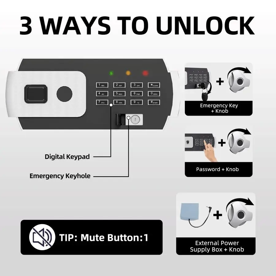 CUB Drop Safe للأعمال، صندوق الأمان الإلكتروني مع مجموعة رقمية ومضادة لصيد الأسماك، خزائن إيداع مع Waterp مقاومة للحريق #5