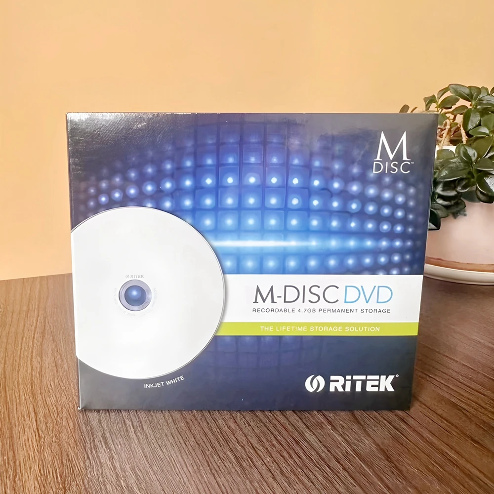 3PCS Pack Ritek M-DISC 4.7GB DVD-R Recordable Archive Level Blank DVDs Printable Permanent Storage Disk for Data Preservation