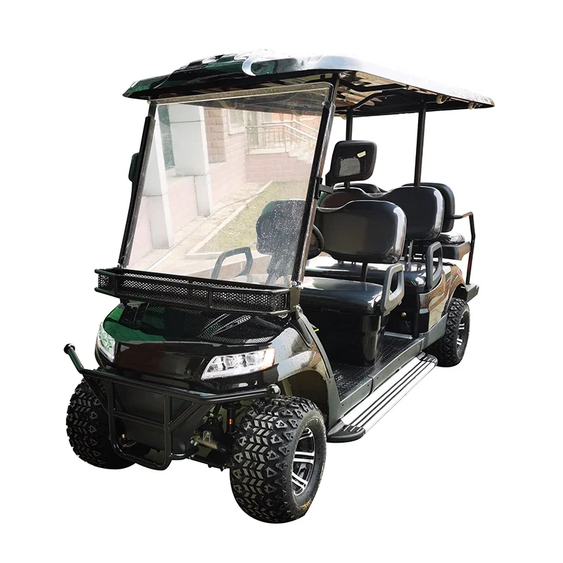 Electric Club Car Golf Cart for Sale Cheap 2 Seats Max Charger Smart Motor Cylinder Battery Controller Wheel Hydraulic Shock Kms