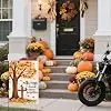 Fall Thanksgiving Memorial Cardinal Garden Flag 12x18 Inch Burlap Double Sided Always Loved Never Forgotten Gravesite Saying jjp