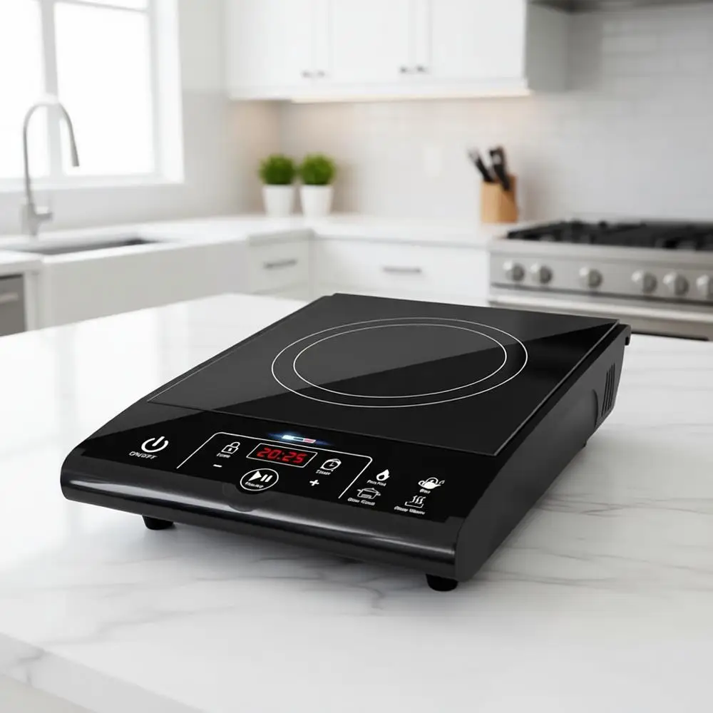 

Portable Induction Cooktop Hot Plate Countertop Burner 1800W, 8 Temp Levels, Timer, Auto-Shut-O, Touch Panel, LED Display, Auto