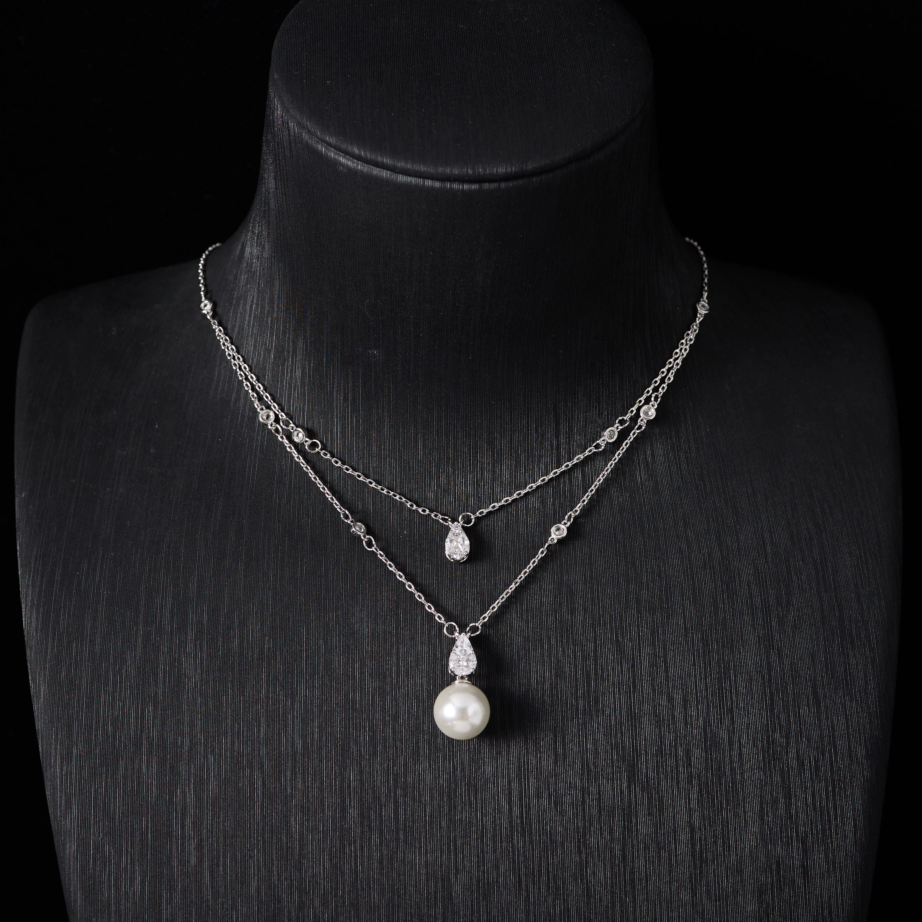 IN Guitar WELIFE-Collier de Perles de Conique Cubique à Deux Couches pour Femme, Bijoux Accessoires, Cadeaux de Maman de Fille