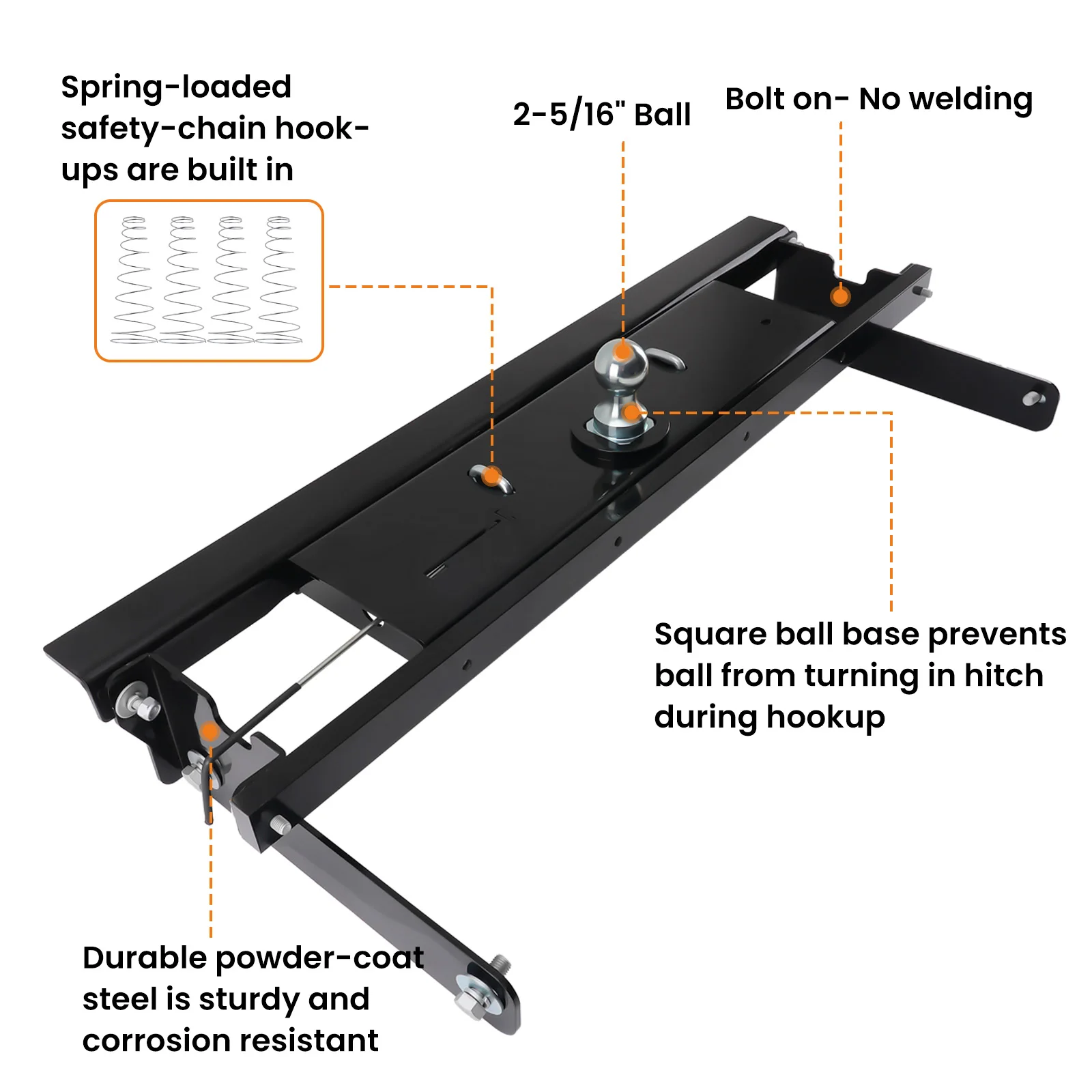 Complete Towing Mount for GMC Chevy 2500HD 3500HD 16-19 7500LB Tongue Weight