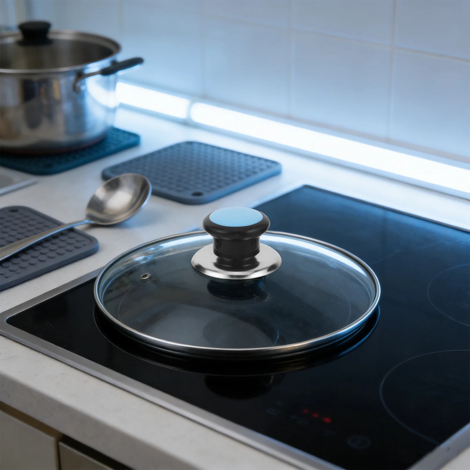 

30Pcs Pan Lid Knob Replacement - Textured Grip Plastic Handle - Tight Seal Replacement Knob for Stockpot Saucepan Wok Lids