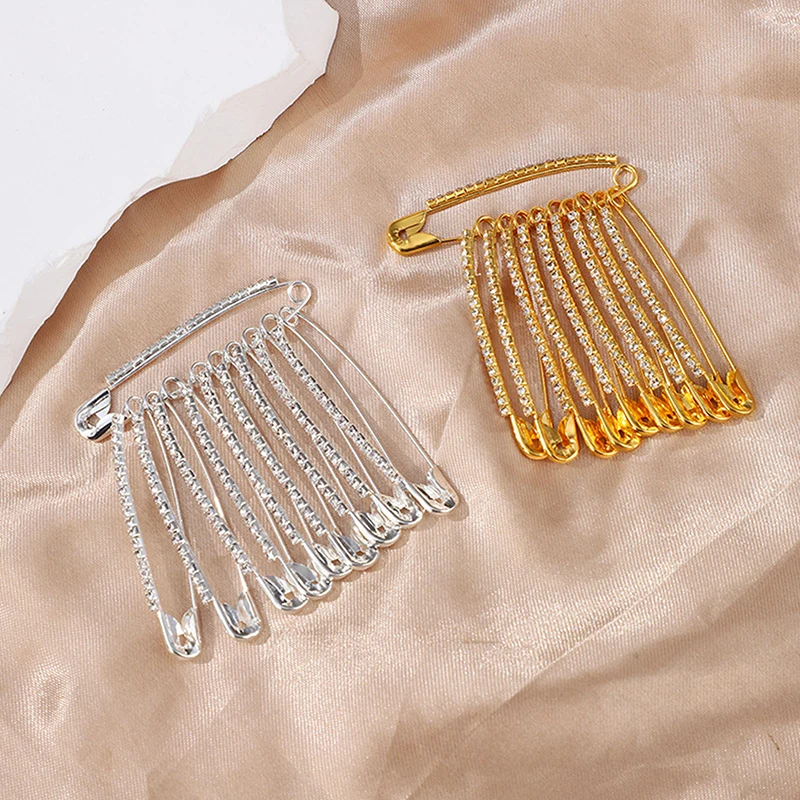 10/12 قطعة دبابيس أمان كبيرة 2 بوصة الزخرفية حجر الراين بروش النساء بروش دبابيس للملابس التنانير سترة وشاح التلابيب قبعة