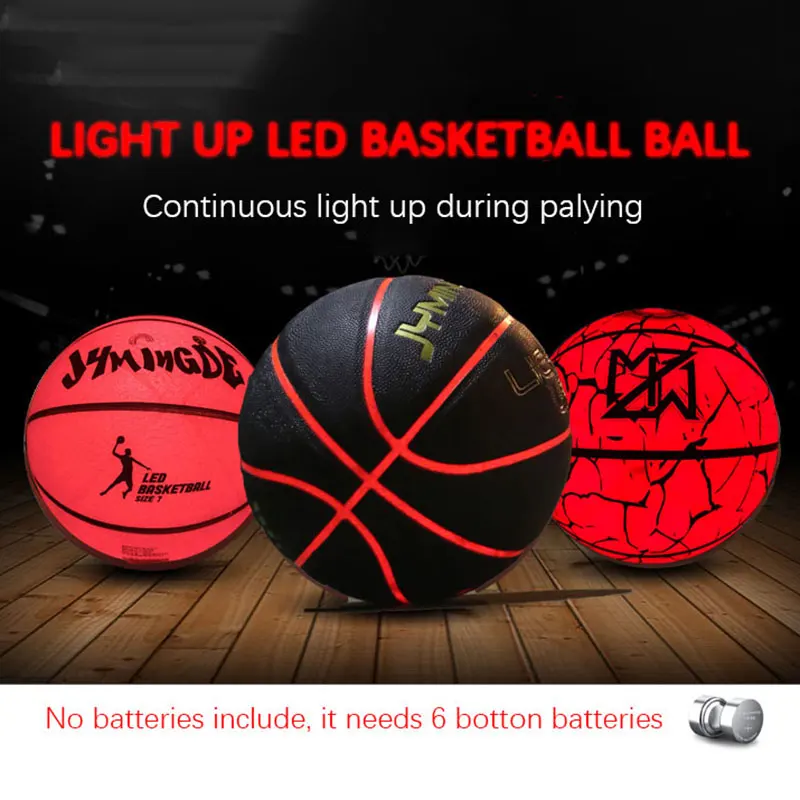 Glow In The Dark Basketball Light Up Indoor Outdoor Size 7 LED Basketball PU Leather for Night Play Gift Birthday Present