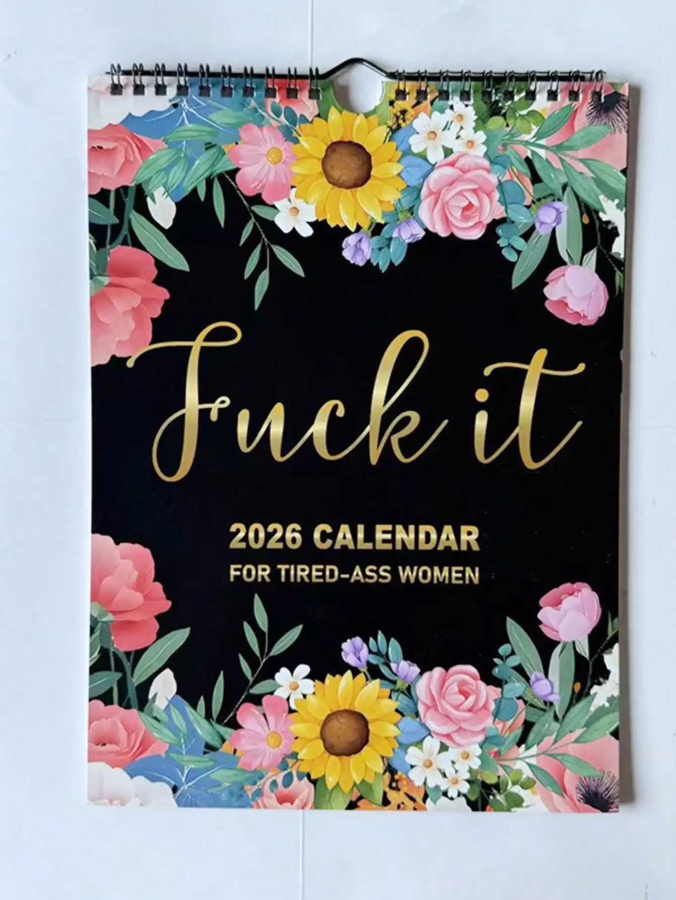 

Настенный календарь с цветочным узором на 2026 год, с возможностью стирания, ежедневный, для дома и офиса, подарок