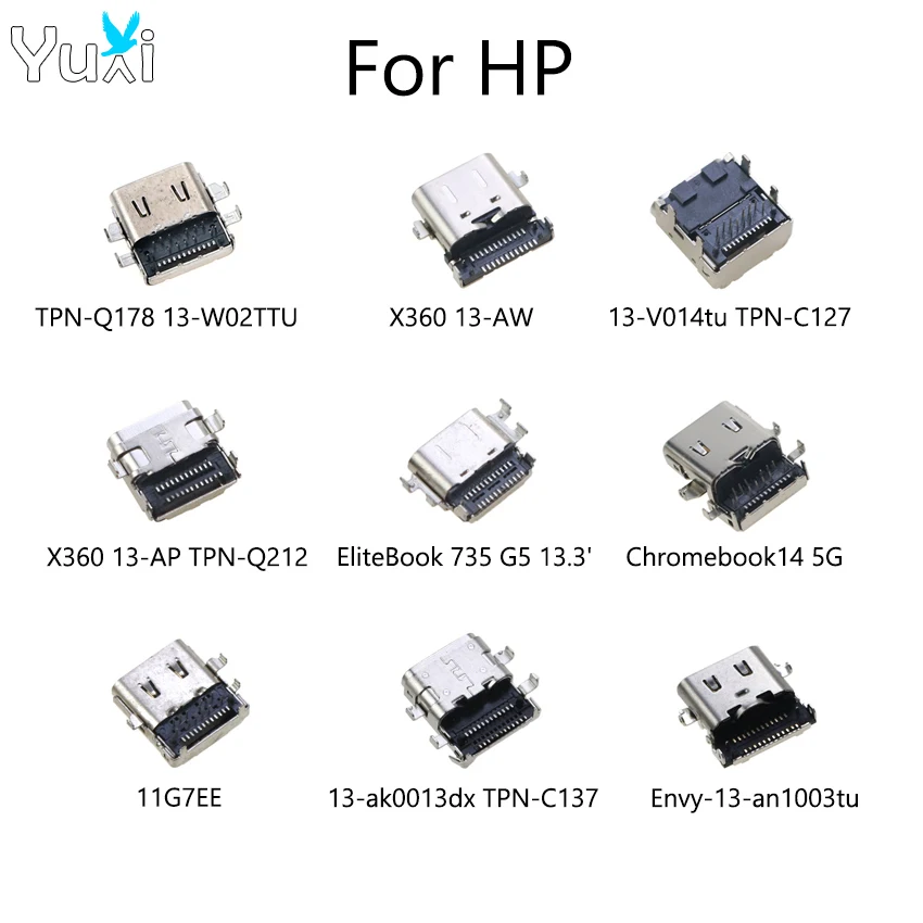 

YuXi 1pc USB C Charging Port Dock For HP SPECTRE X360 13-AW TPN-C127 TPN-Q212 TPN-C137 Laptop DC Jack Type-C Connector Socket