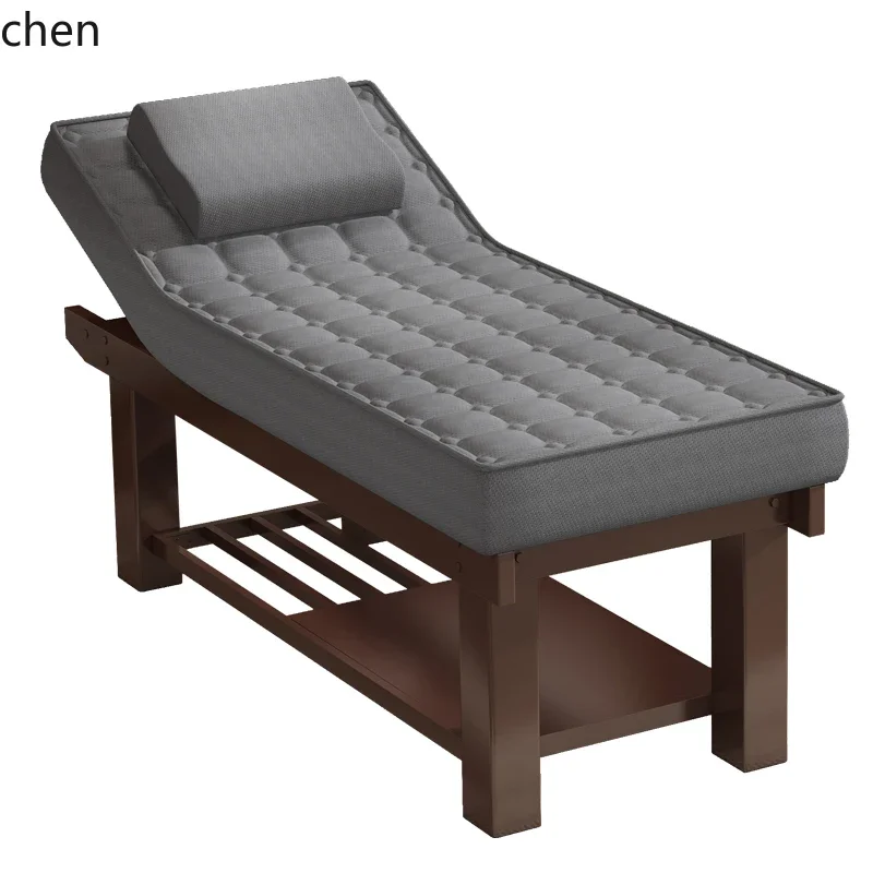 HXL solid wood beauty  massage treatment bed embroidery body bed ear bed spa