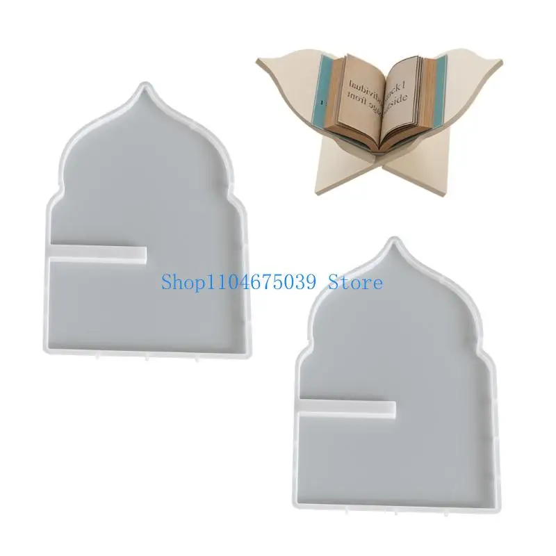 5ASD 2 Pack Multipurpose Silicone Reading Stand Mold Book Shelf Molds voor het knutselen hars teal lichthouders en