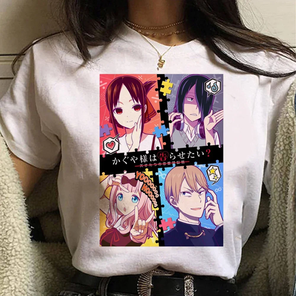 Kaguya Sama Love Is War T-Shirts for Women, Summer Y2K T-Shirts, Girl Y2K manga Clothes