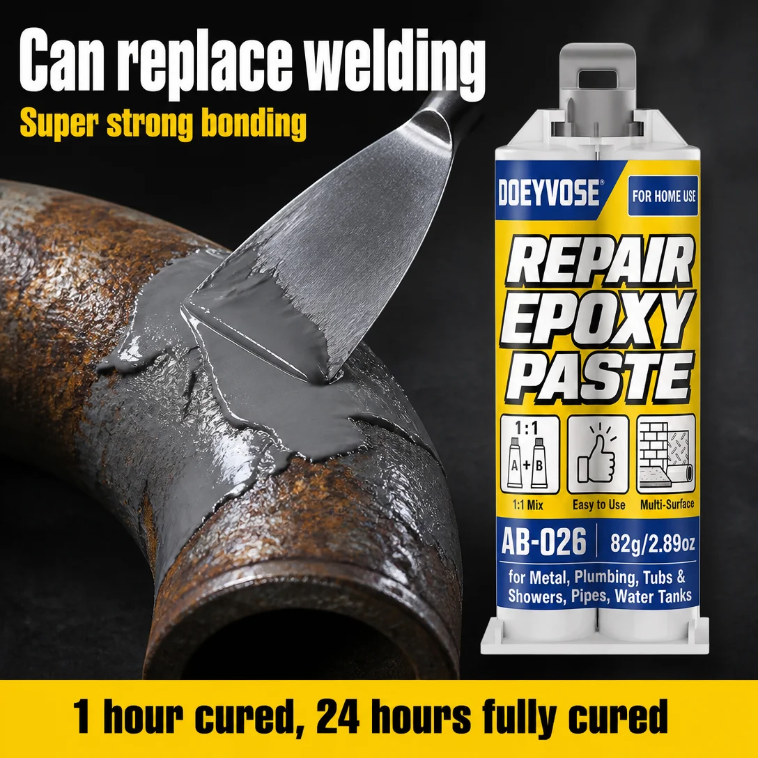 82g AB Epoxy Metal Repair Paste, Cold Weld Putty for Iron Aluminum Casting Crack & Hole Repair