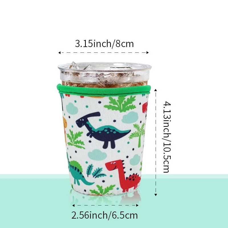 Reusable Iced Coffee Sleeve Cup Insulator for Cold Drinks Beverages and Neoprene Holder for Most Coffee 16-18oz cups