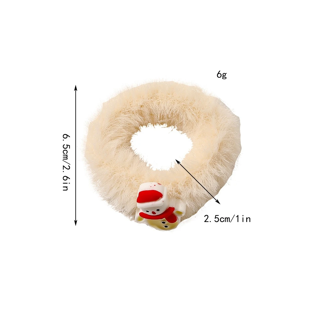 Merry Christmas Plush Hair Rope Santa Elk Christmas Tree Ponytail Holder Elastic Hair Tie Cartoon Girls Hair Accessories 2023