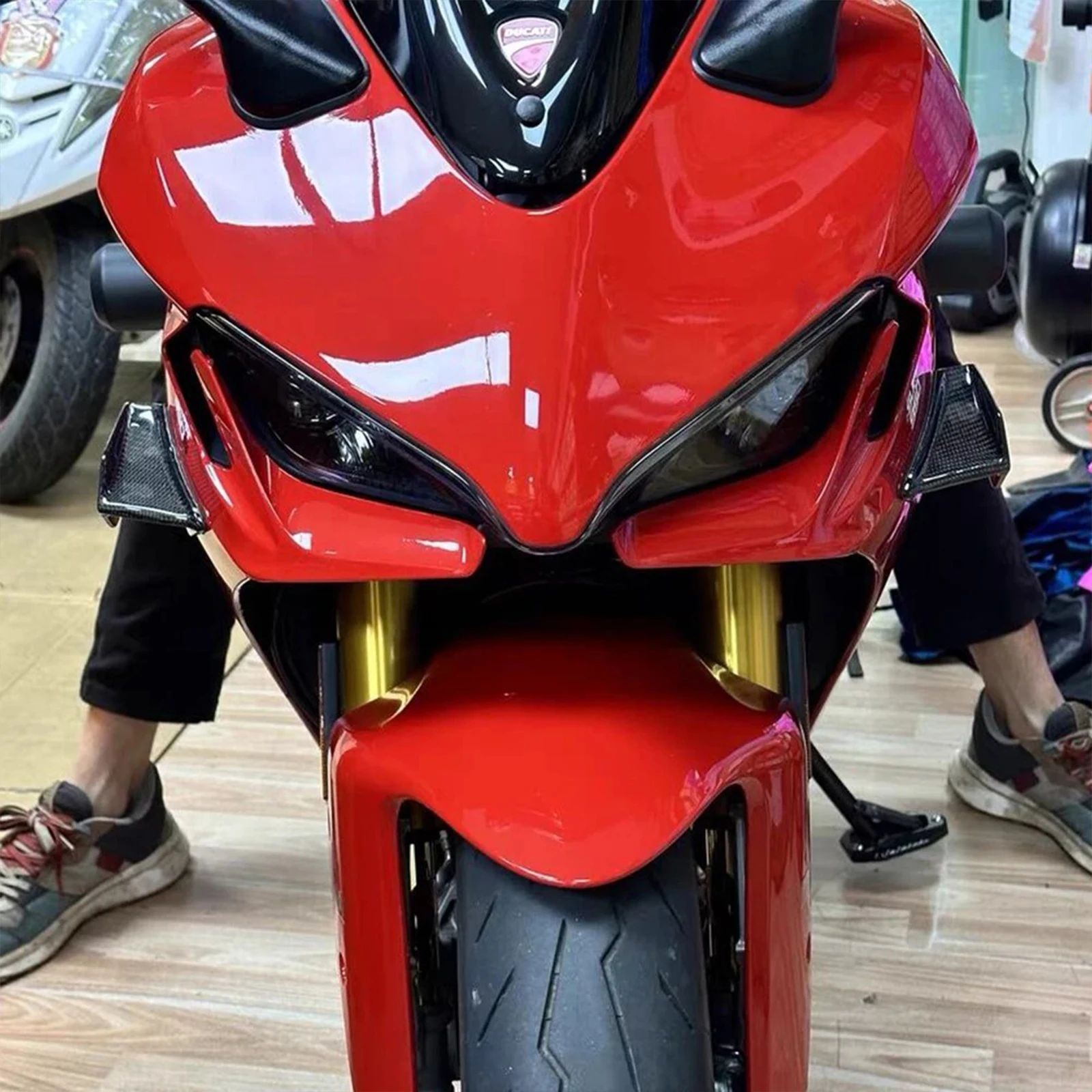 가와사키 혼다 스즈키 야마하 BMW 용 1 쌍 오토바이 범용 다운 Winglet 공기 역학 윙 키트 스포일러