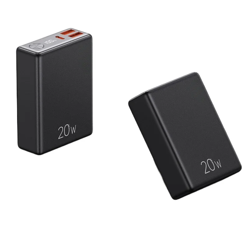 Banco de Potência Portátil para iPhone e Xiaomi, Powerbank Carregamento Rápido, Display Digital, Carregador de Bateria Externo, PD, 10000mAh, 20W, QC3.0