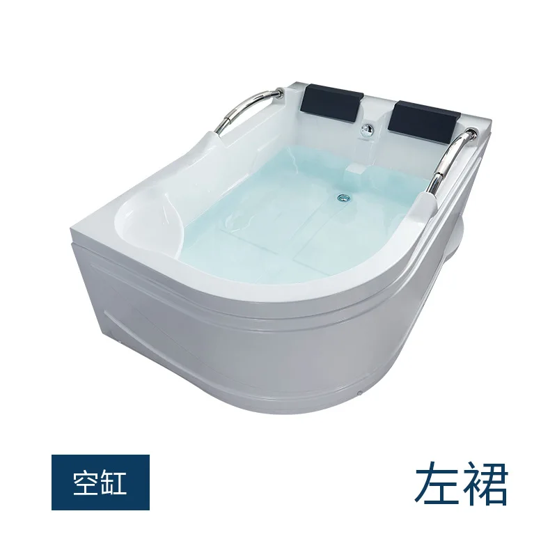 Household Adult Acrylic Bath Double Couple Massage Thermostatic Bath Tub Double Armrest Bath 1.8 meters