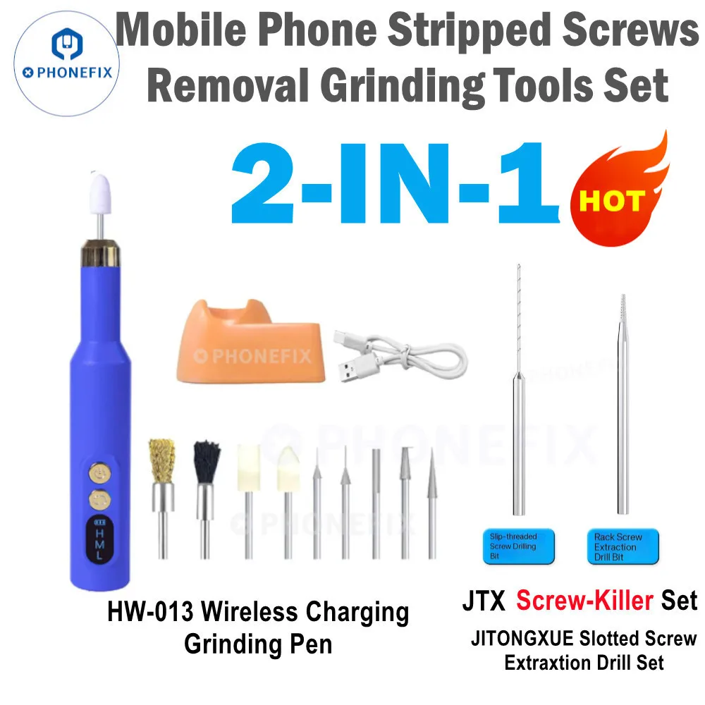 JTX SK-1 Screw Killer Sliding Drill Bit For iPhone Mobile Phone Frame Stripped Damaged Screw RemovaL Repair Twist Drill Bit Tool