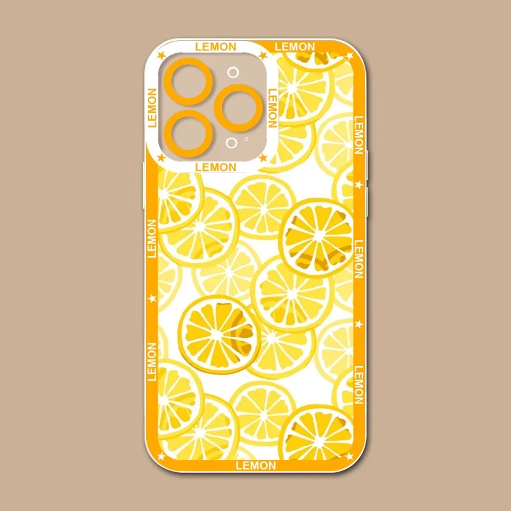 Summer Green Leaves Fruit Lemon Phone Case Phone Case For IPhone 11 12 13 Mini Pro Max 14 15 Pro Max Case Shell Funda Cover