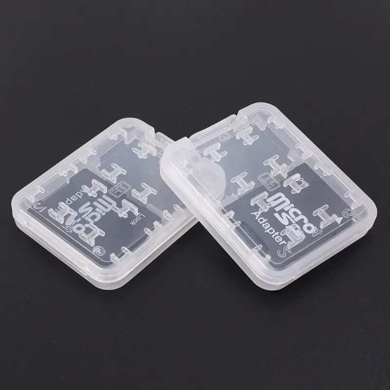 8in1 Plastic Transparent Mini for SD SDHC TF Memory Card Storage Case Box Portable Waterproof SD Card Organizer Protector Holder