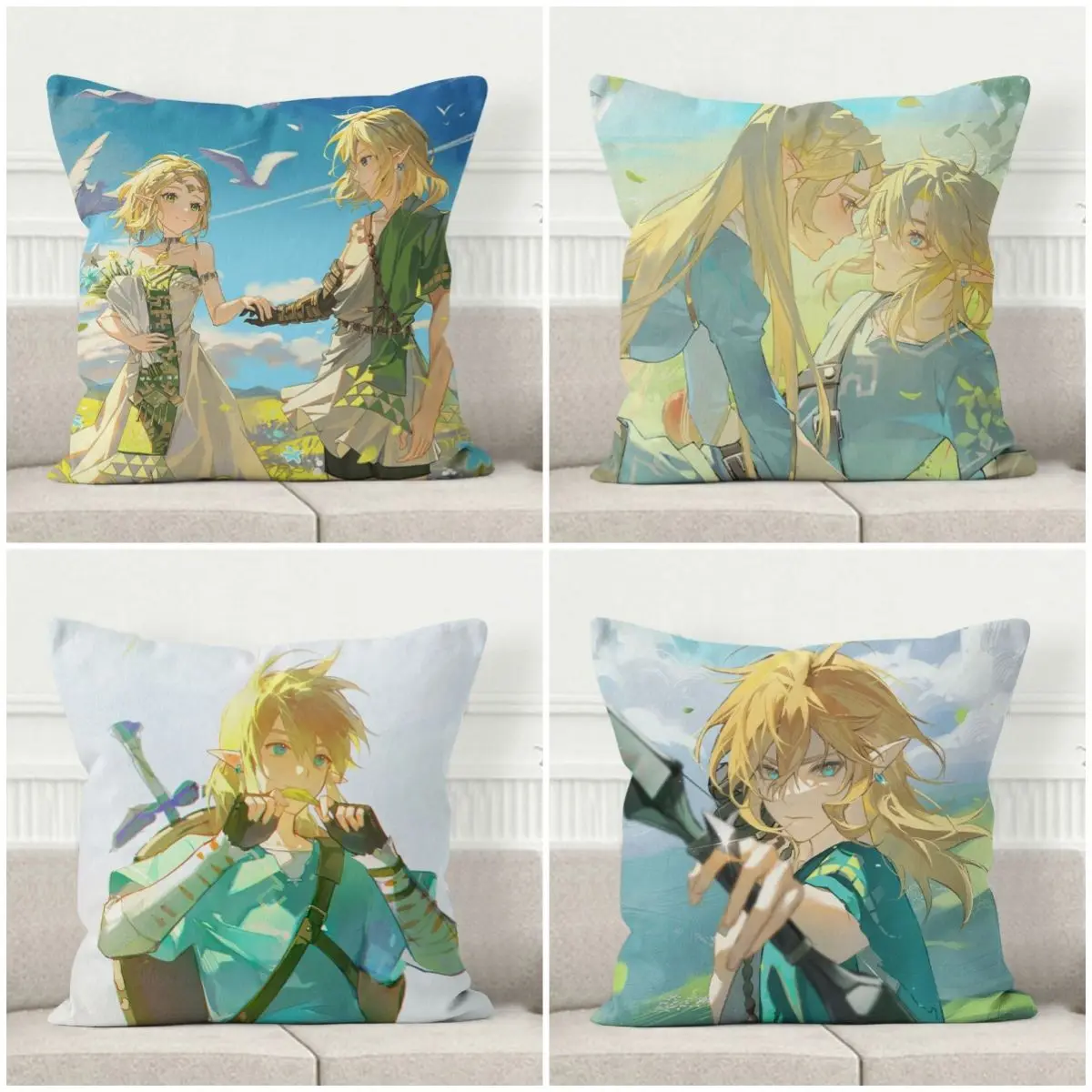 Game Link Pillow Case Vedio Game Decorative Pillowcases Boy Girl Kid Room Aesthetics Gift Sofa Double Bed Cushions Cover 40x40cm