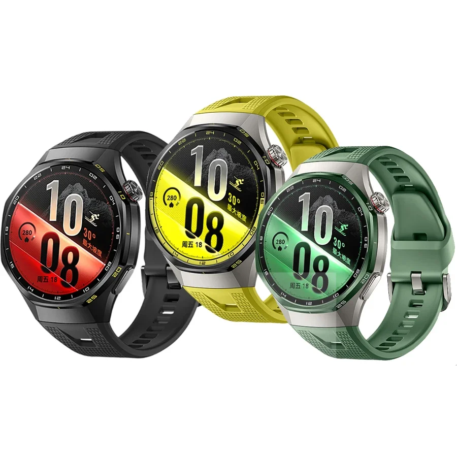 HUAWEI WATCH GT7 Pro Easy Cross Fluoro Rubber Strap Yellow /Black /Green 22mm Watchband Smartwatch Wristband for GT6 Pro 46mm