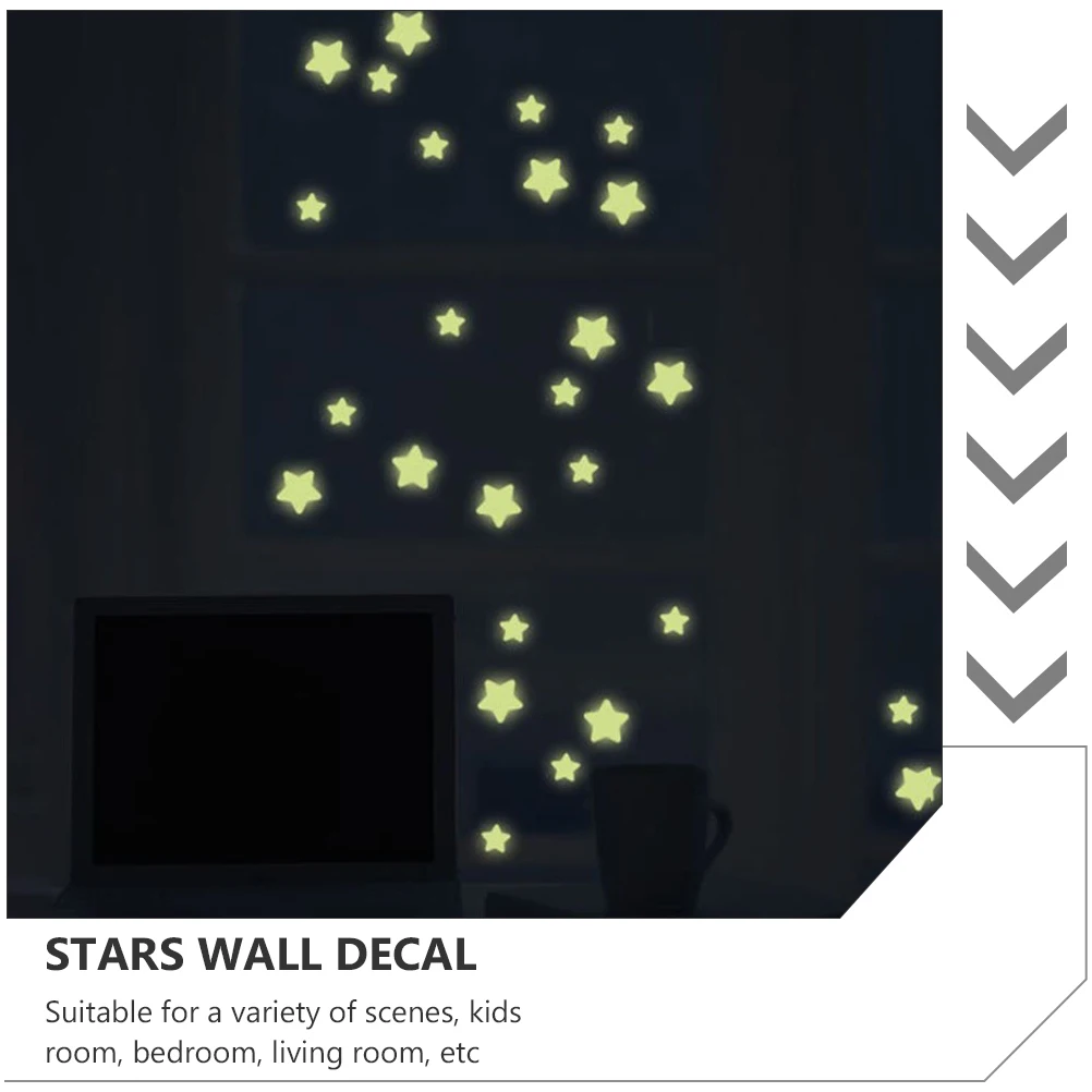 

200 Pcs Stars Luminous Wall Sticker Glowing Decal Kids Room Bedroom Living Christmas Background Decorative Stickers