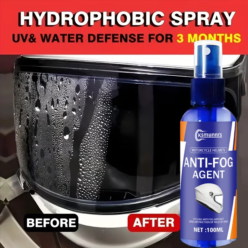 Quick-Acting Anti-Fog Spray for Helmets And Vehicle Glass - Safe Formula Ensures Clear Vision Ideal Fog Solution