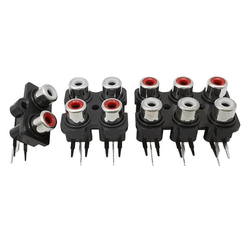 2/4/6 Hole RCA Female Jack Connector RCA Stereo Audio Video AV Signal Interface Socket Connector RCA Adapter