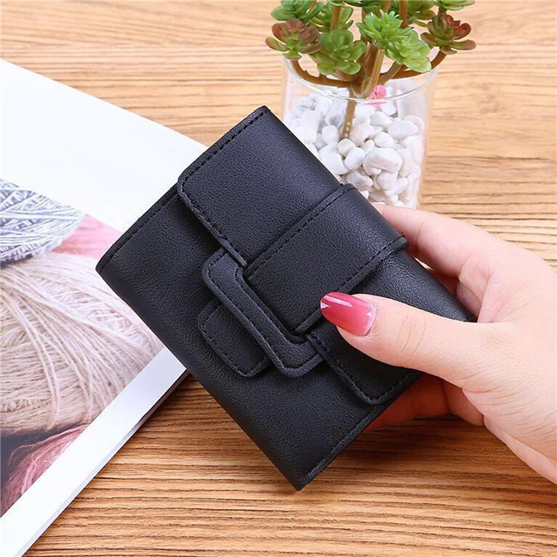 Women Wallets PU Leather Female Purse Mini Student Korean Edition Fashionable, Cute, Small And Portable Change Bag Card Bag