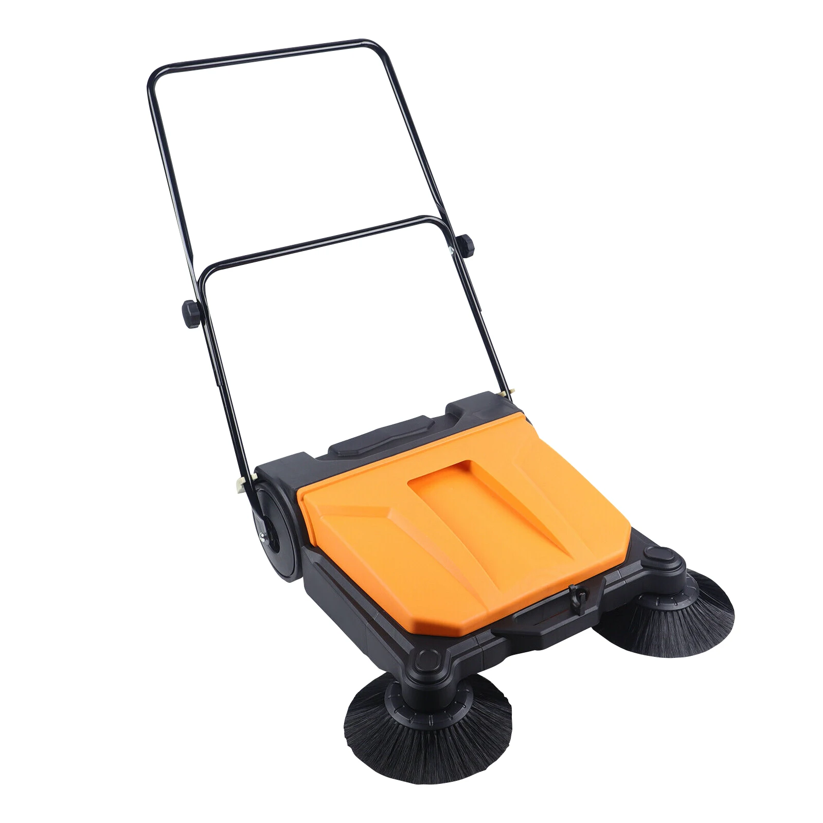 26 Inch Hand Push Sweeper, Manual Floor Sweeper With 3.96Gal Capacity & Nylon Brushes, No Electricity Foldable Sweeper for Garage Courtyard Office