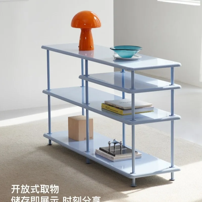 Solid wood bookshelf floor rack sofa living room side cabinet magazine storage