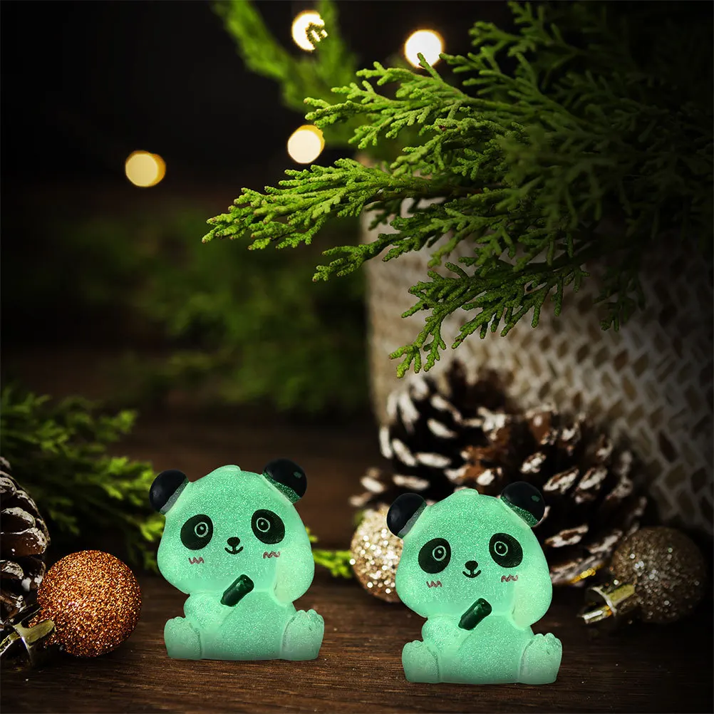 

35 шт., мини-фигурки панды, светящиеся в темноте, смоляные животные, настольное украшение для домашнего декора, микропейзаж, украшение для сада, ночь