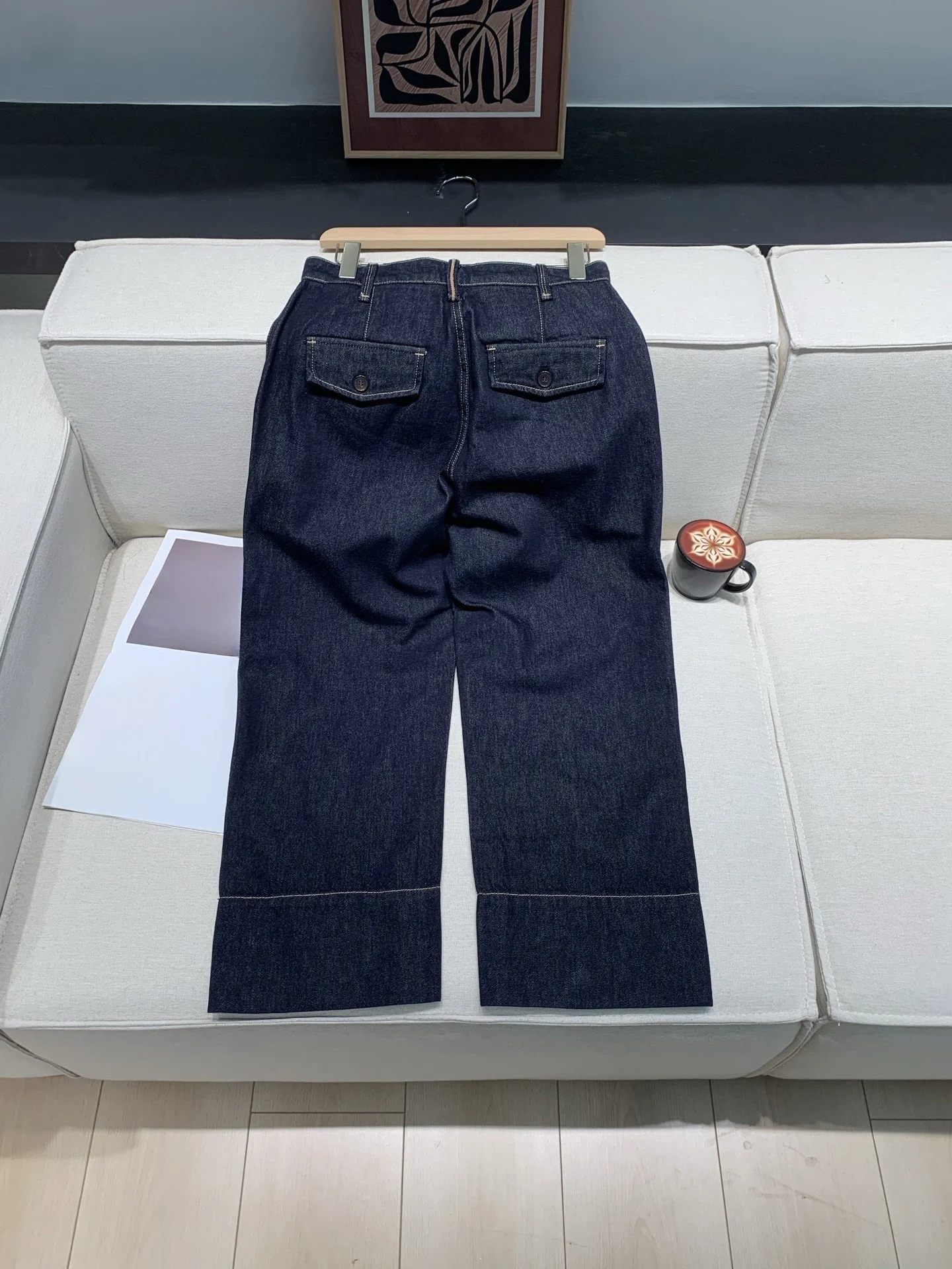 New Spring/Summer High-Quality Fashionable Casual Beaded Color-Blocked Cropped Straight Leg Pants For Women