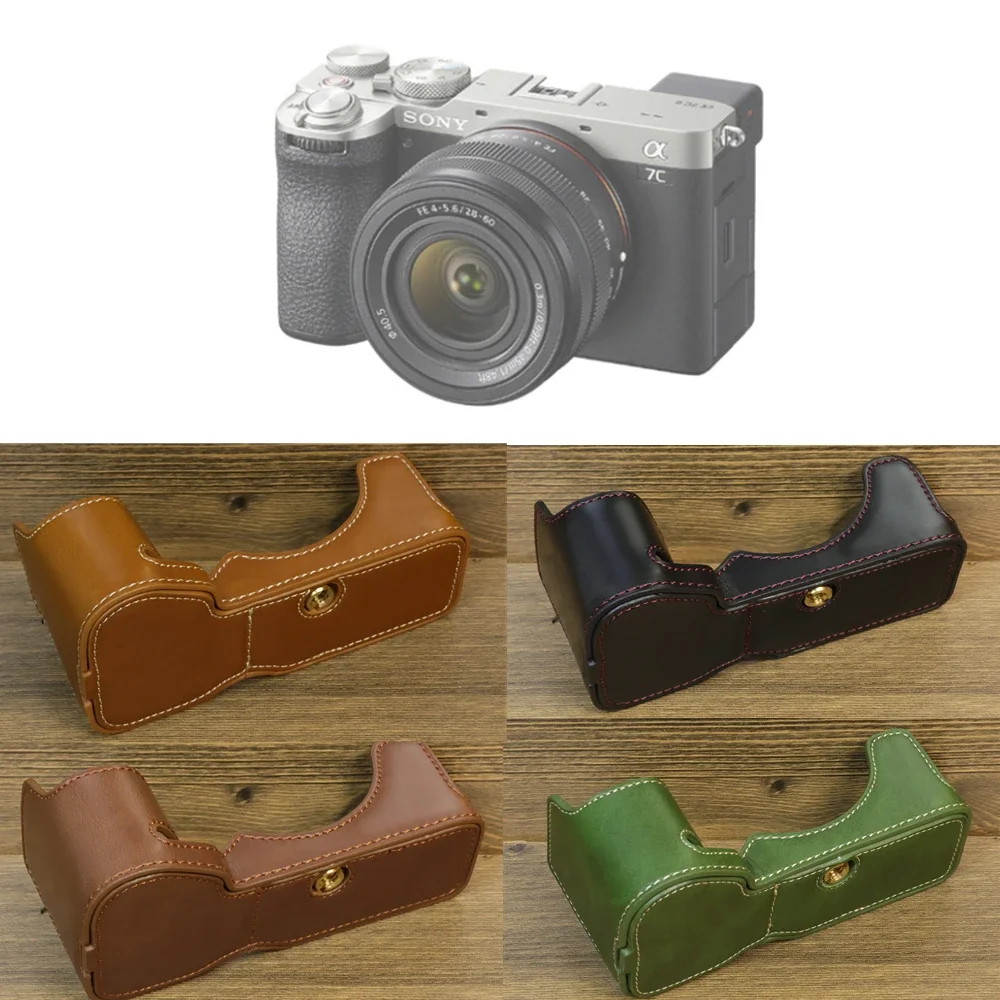 

For Sony A7CII A7CM2 A7C II , A7C Mark II , Alpha 7C II , ILCE-7CM2 A7C2 PU Half Base Bag Body Case Cover Protector Shell Camera