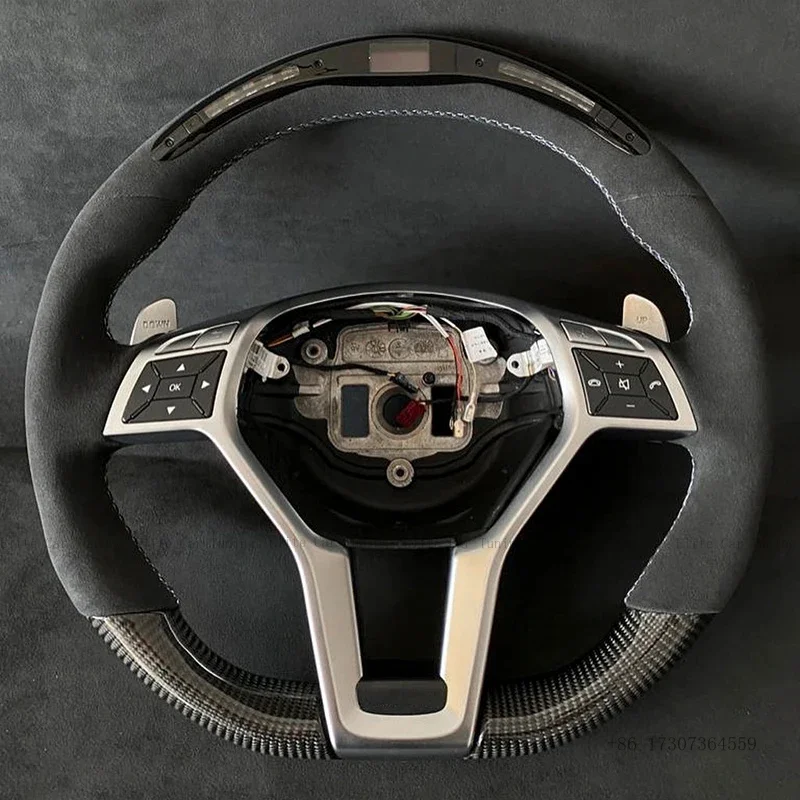 Carbon Fiber LED Steering WheelS Fit For BENZ AMG ACE GLB GLA GLC GL CLS CLA W220 W221 W222 W204 W205 W213 W212 E63 C63S view 2